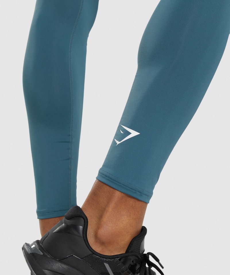 Gymshark Element Baselayer Legíny Toskánske Modrozelené