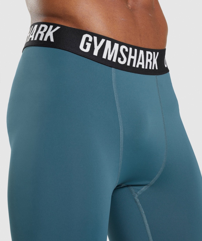Gymshark Element Baselayer Legíny Toskánske Modrozelené