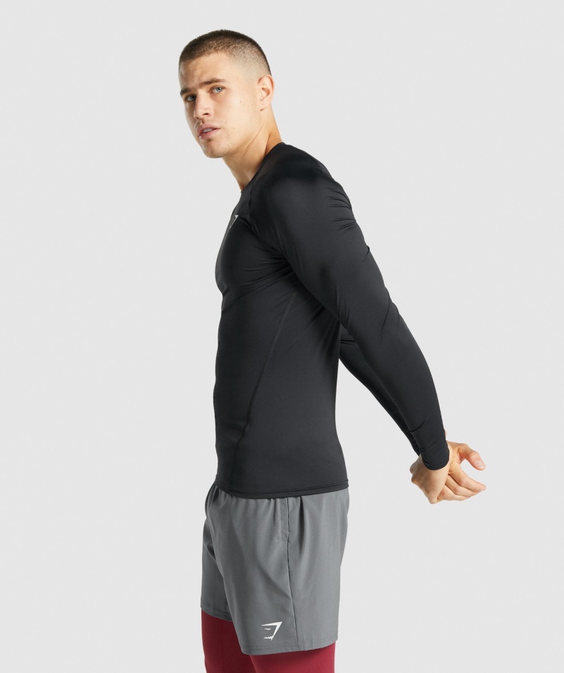 Gymshark Element Baselayer Tričko S Dlhým Rukávom čierne