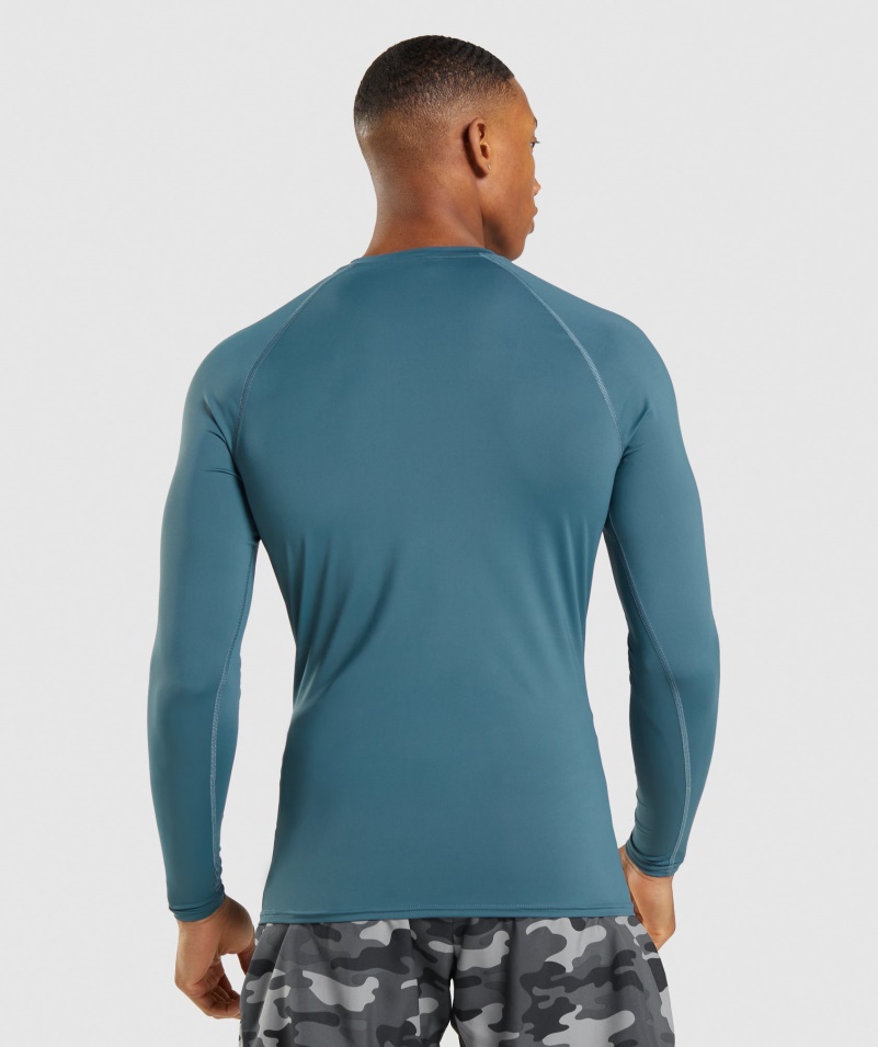 Gymshark Element Baselayer Tričko S Dlhým Rukávom Toskánske Modrozelené