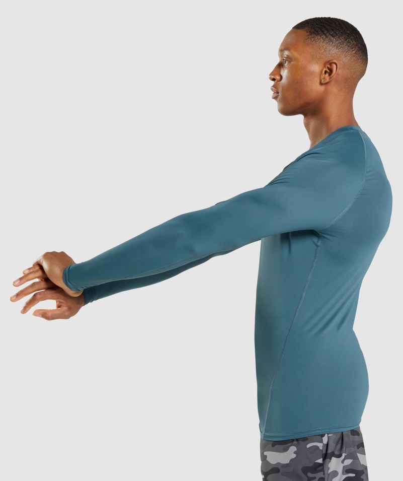 Gymshark Element Baselayer Tričko S Dlhým Rukávom Toskánske Modrozelené