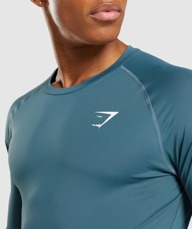 Gymshark Element Baselayer Tričko S Dlhým Rukávom Toskánske Modrozelené