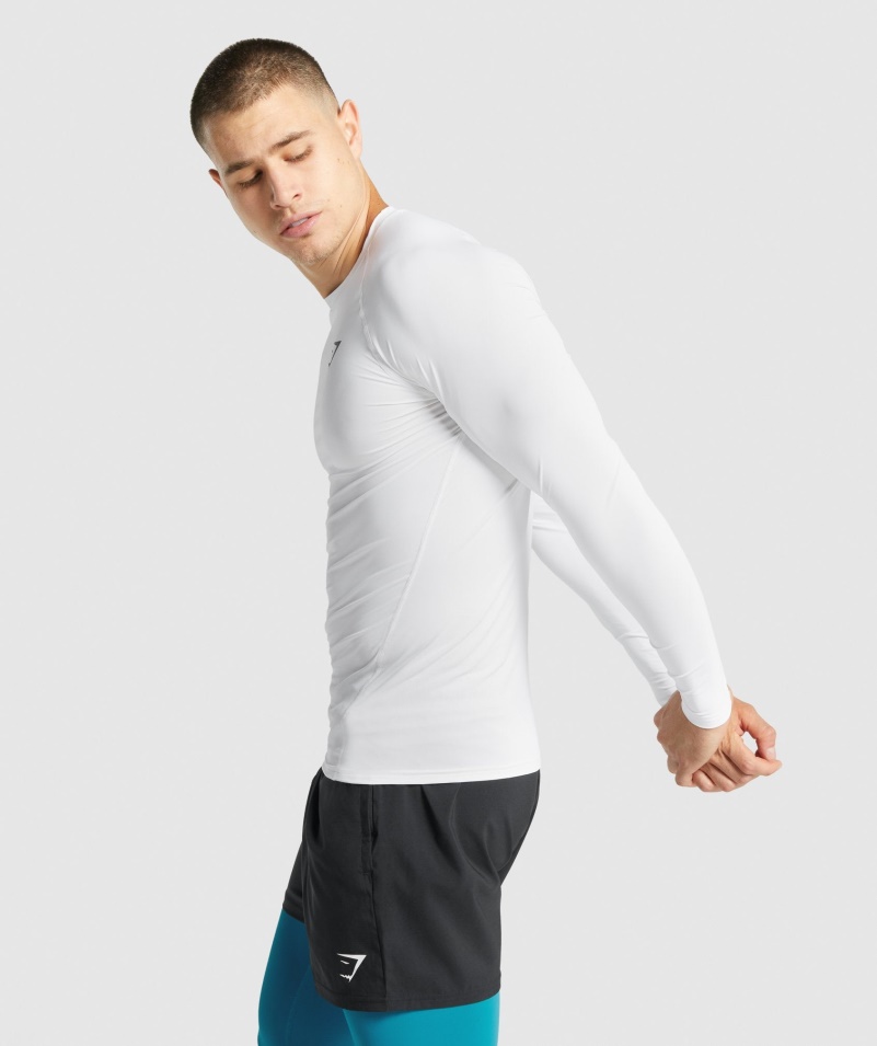 Gymshark Element Baselayer Tričko S Dlhým Rukávom Biele