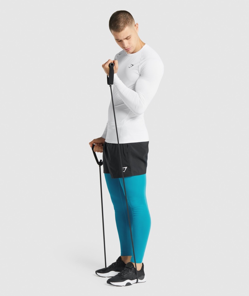 Gymshark Element Baselayer Tričko S Dlhým Rukávom Biele