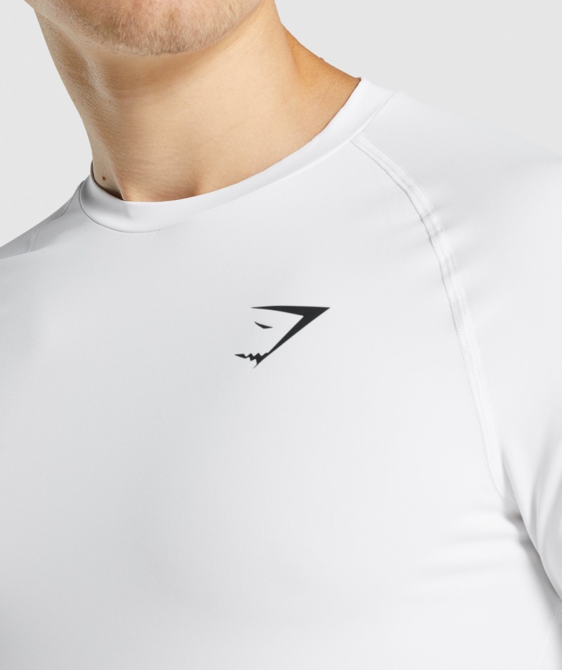 Gymshark Element Baselayer Tričko S Dlhým Rukávom Biele