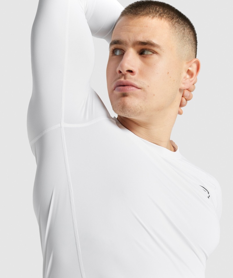 Gymshark Element Baselayer Tričko S Dlhým Rukávom Biele