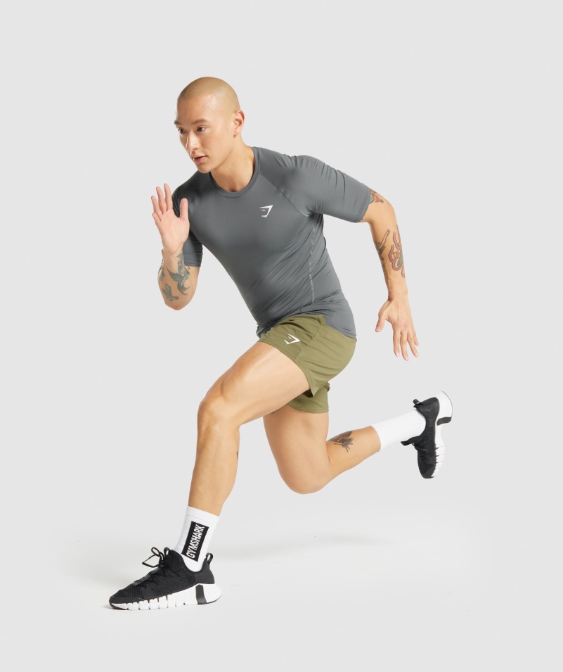 Gymshark Element Baselayer Tričko Drevené Uhlie