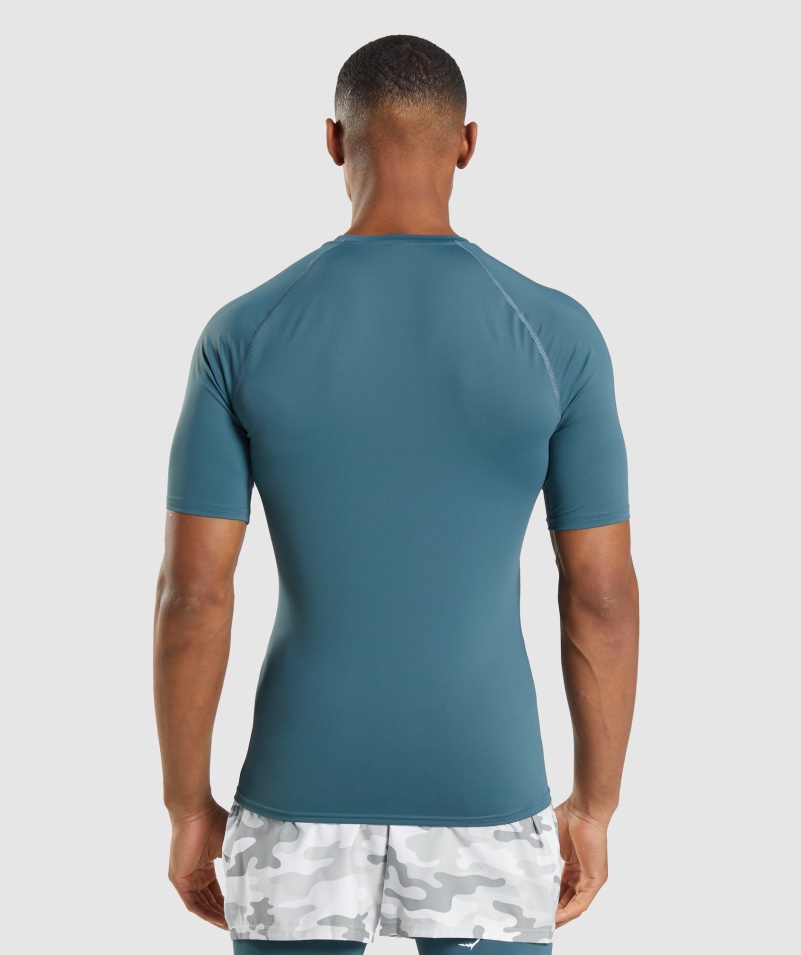 Gymshark Element Baselayer Tričko Toskánske Modrozelené
