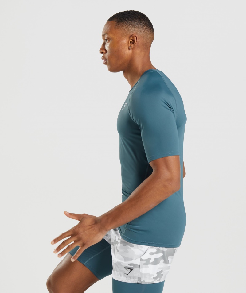 Gymshark Element Baselayer Tričko Toskánske Modrozelené
