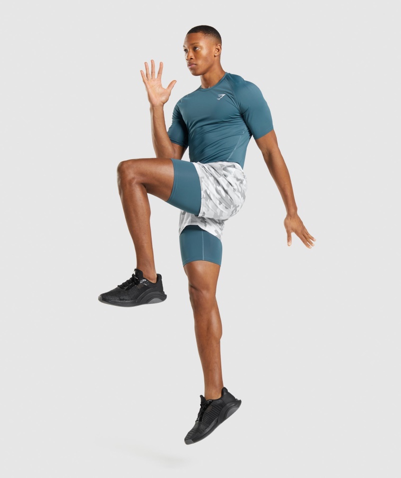 Gymshark Element Baselayer Tričko Toskánske Modrozelené