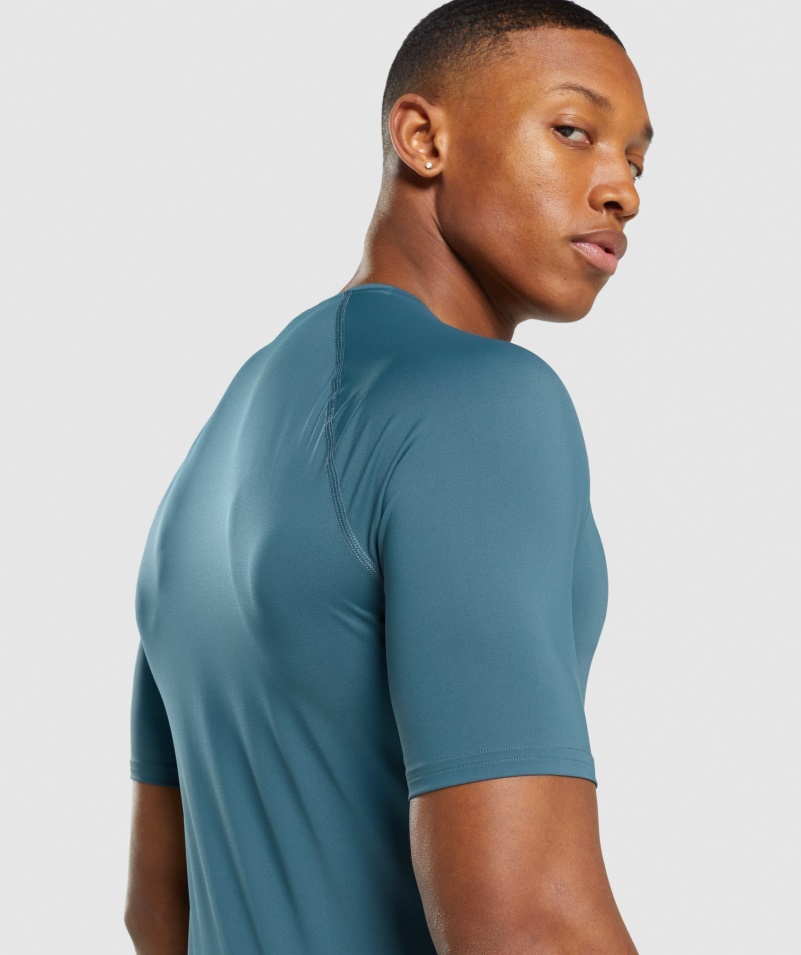 Gymshark Element Baselayer Tričko Toskánske Modrozelené