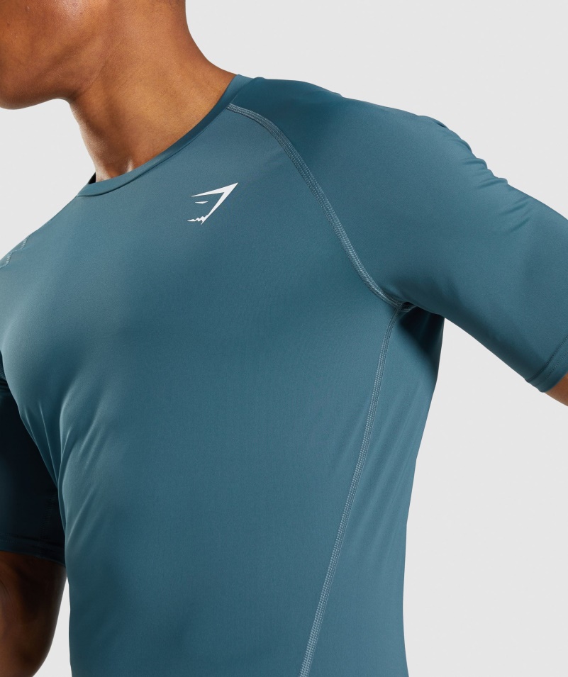 Gymshark Element Baselayer Tričko Toskánske Modrozelené