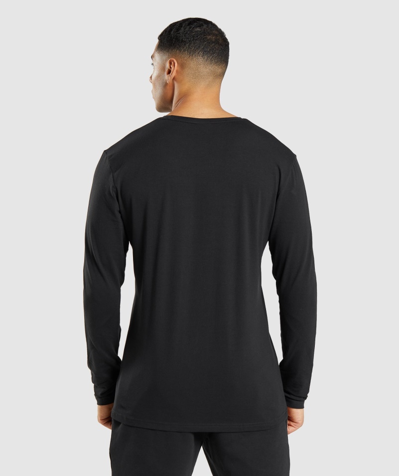 Gymshark Basic Tričko S Dlhým Rukávom čierne