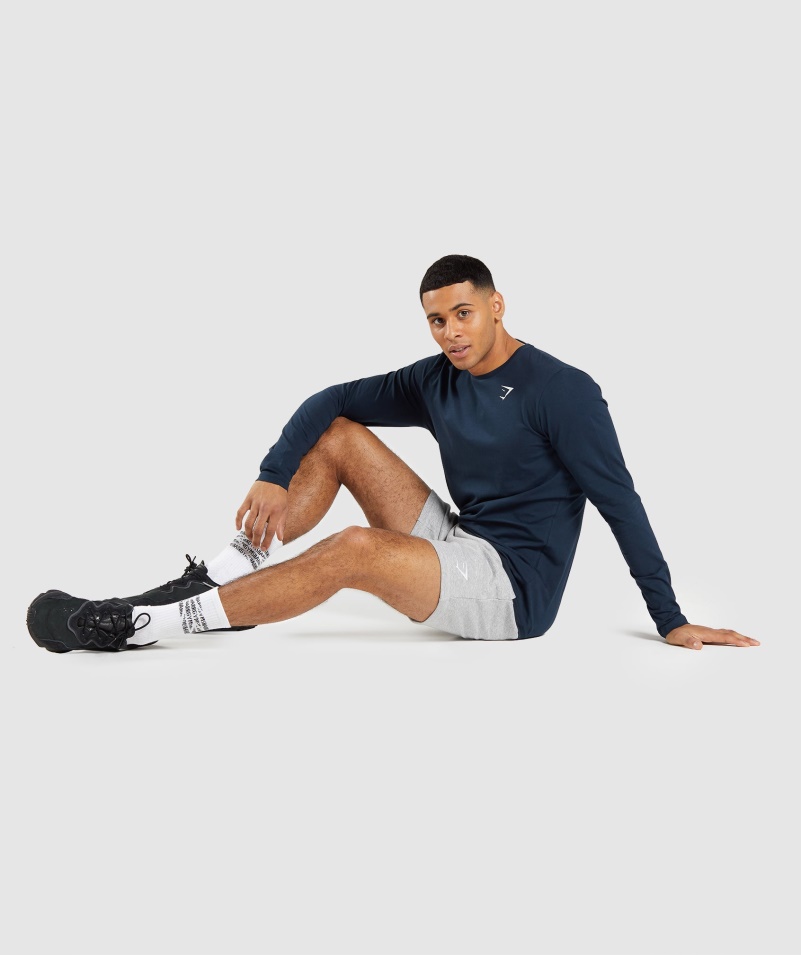 Gymshark Základné Tričko S Dlhým Rukávom V Námorníckej Farbe