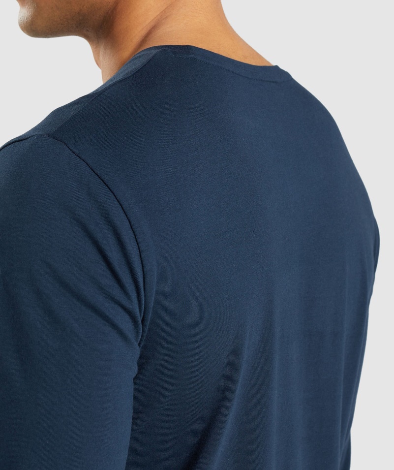 Gymshark Základné Tričko S Dlhým Rukávom V Námorníckej Farbe