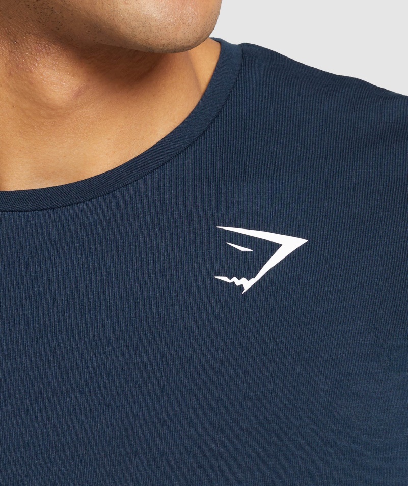 Gymshark Základné Tričko S Dlhým Rukávom V Námorníckej Farbe