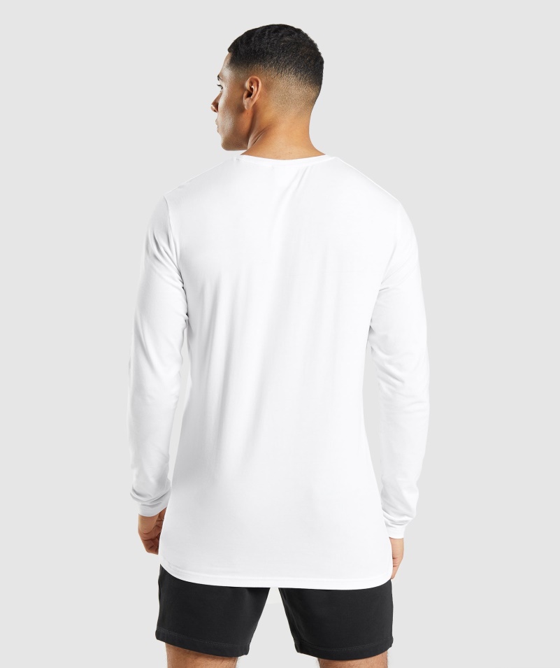Gymshark Essential Tričko S Dlhým Rukávom Biele