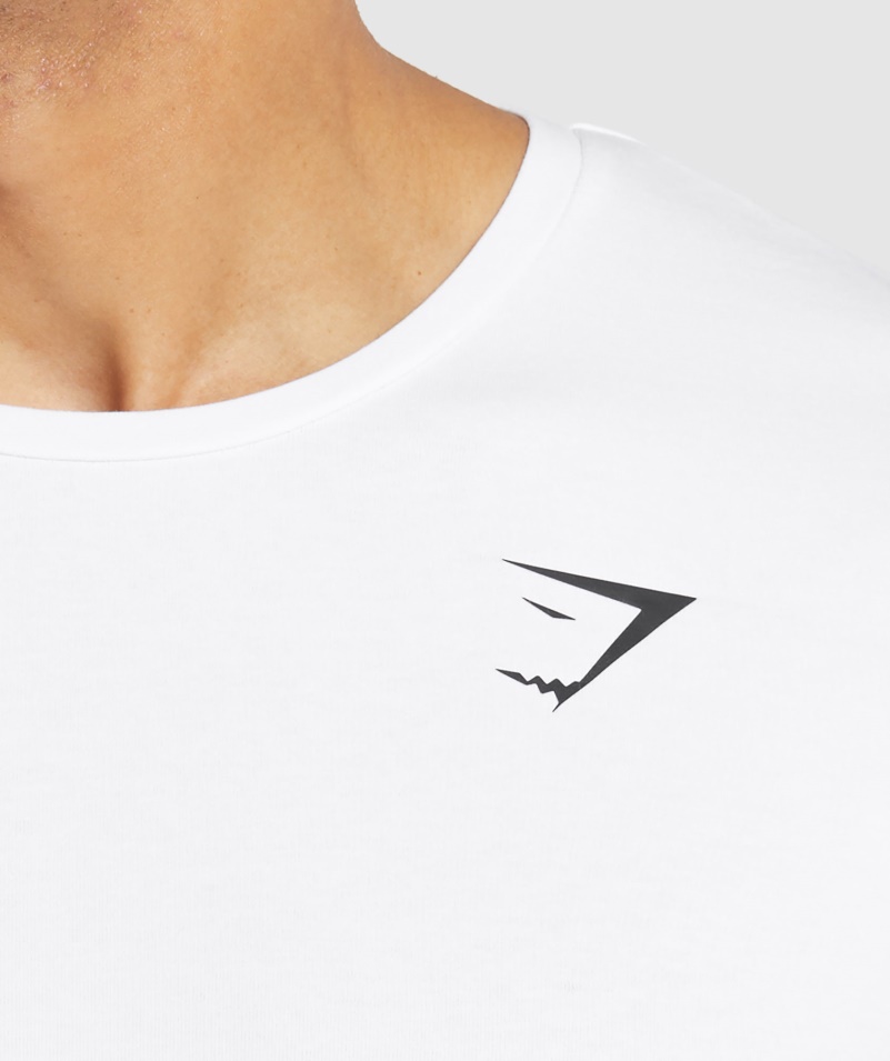 Gymshark Essential Tričko S Dlhým Rukávom Biele