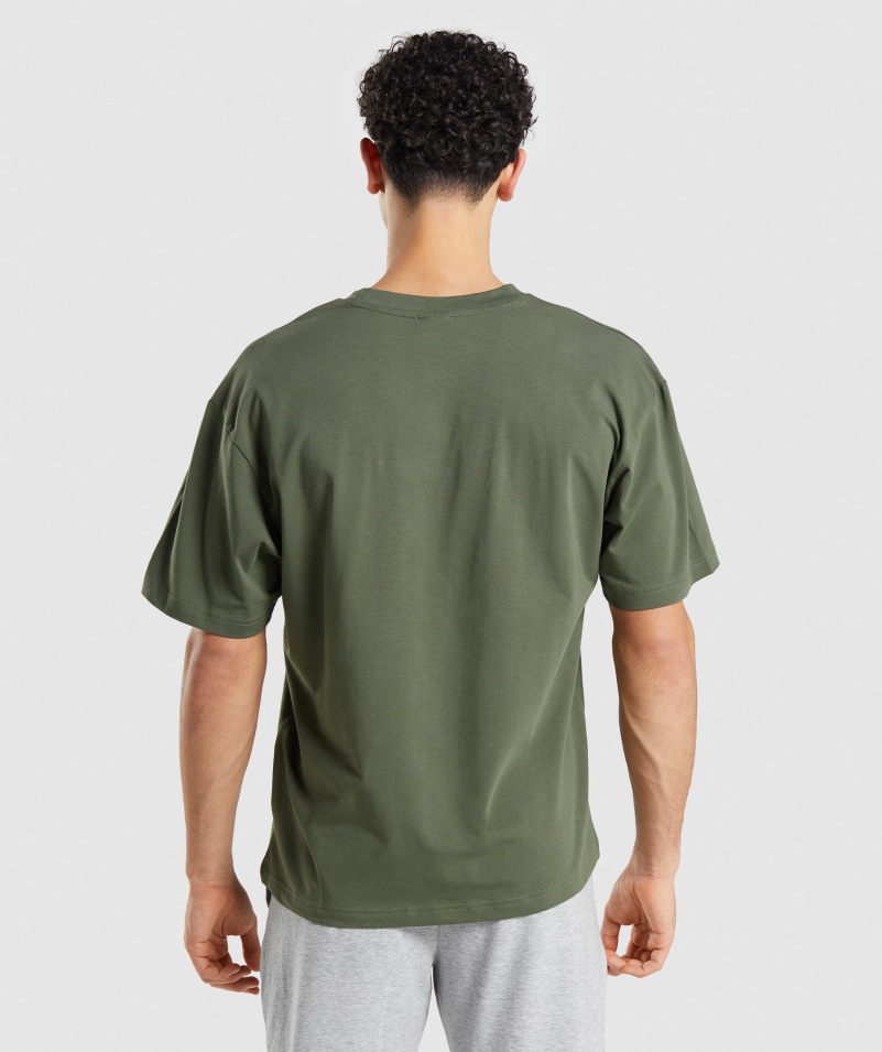 Gymshark Essential Oversized Tričko Core Olive