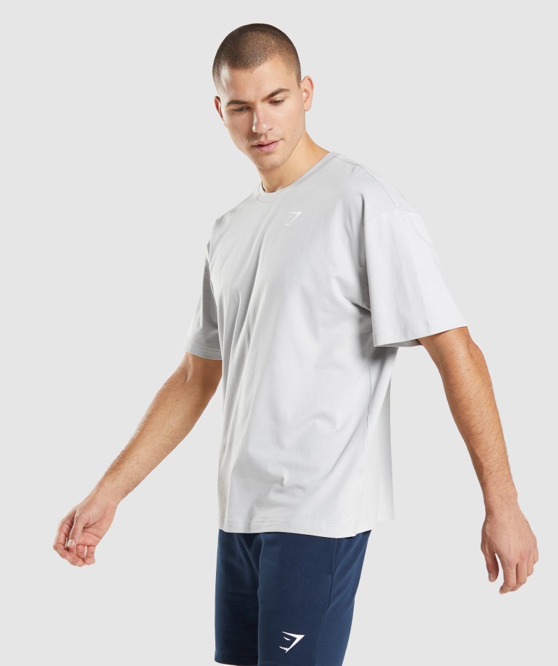 Gymshark Essential Oversized Tričko Svetlosivé