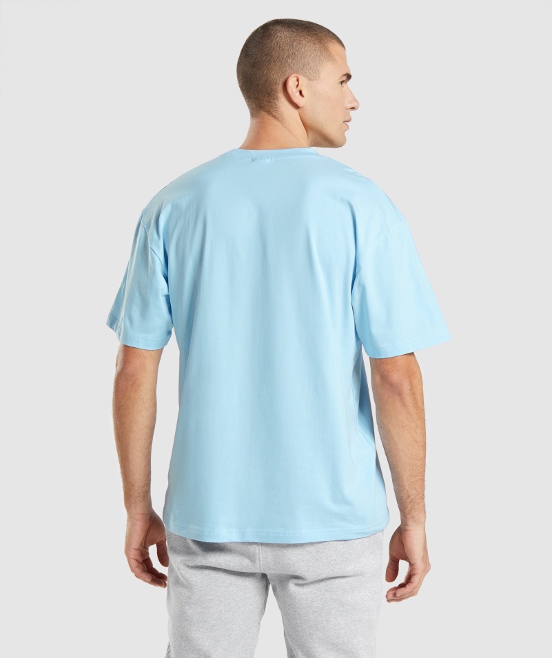 Gymshark Essential Oversized Tričko ľanové Modré