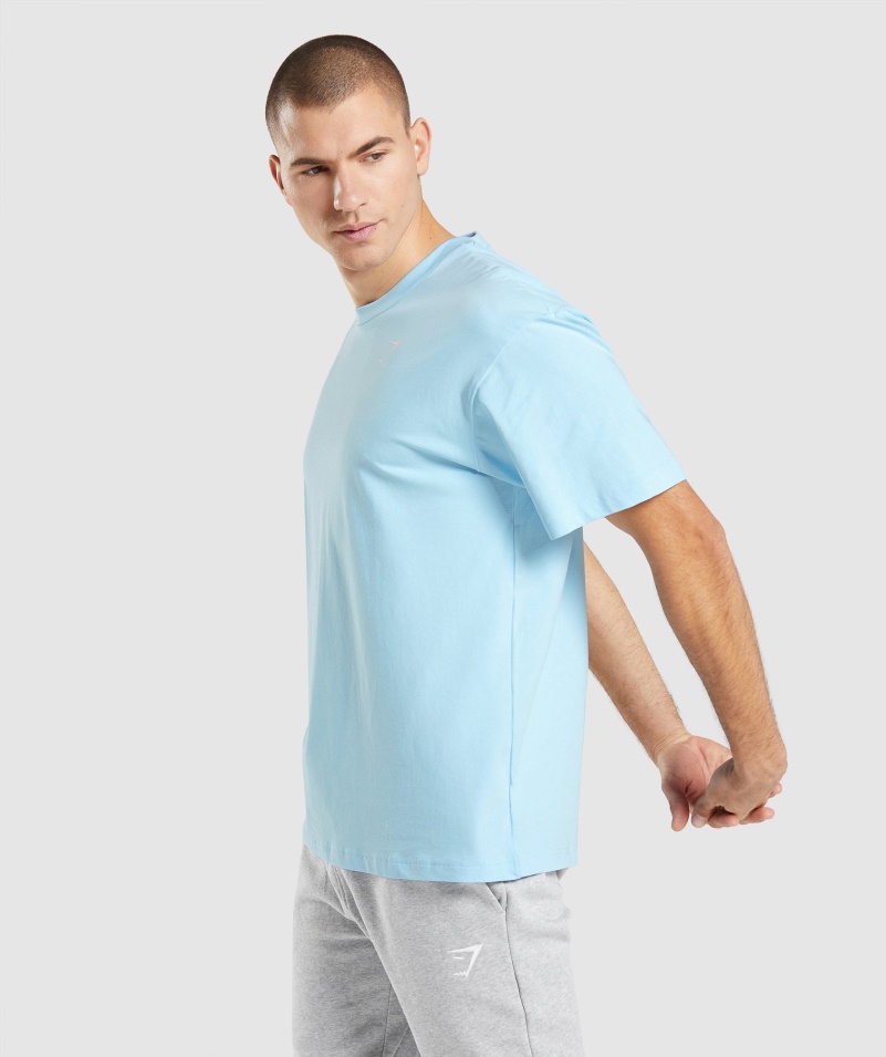 Gymshark Essential Oversized Tričko ľanové Modré