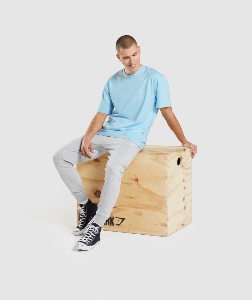 Gymshark Essential Oversized Tričko ľanové Modré