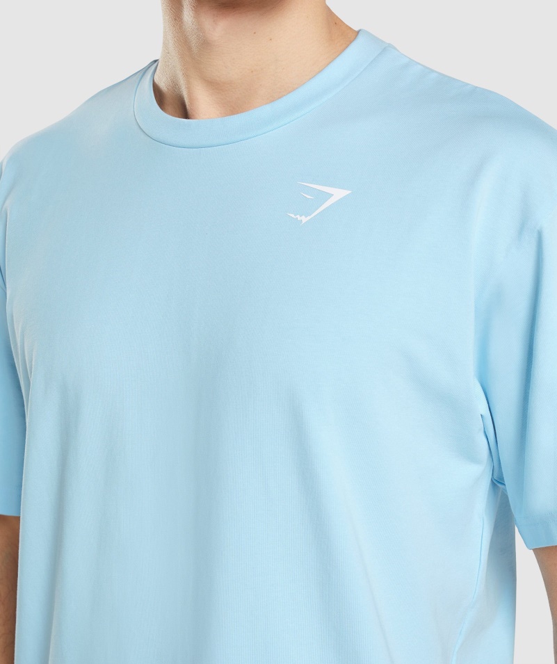 Gymshark Essential Oversized Tričko ľanové Modré