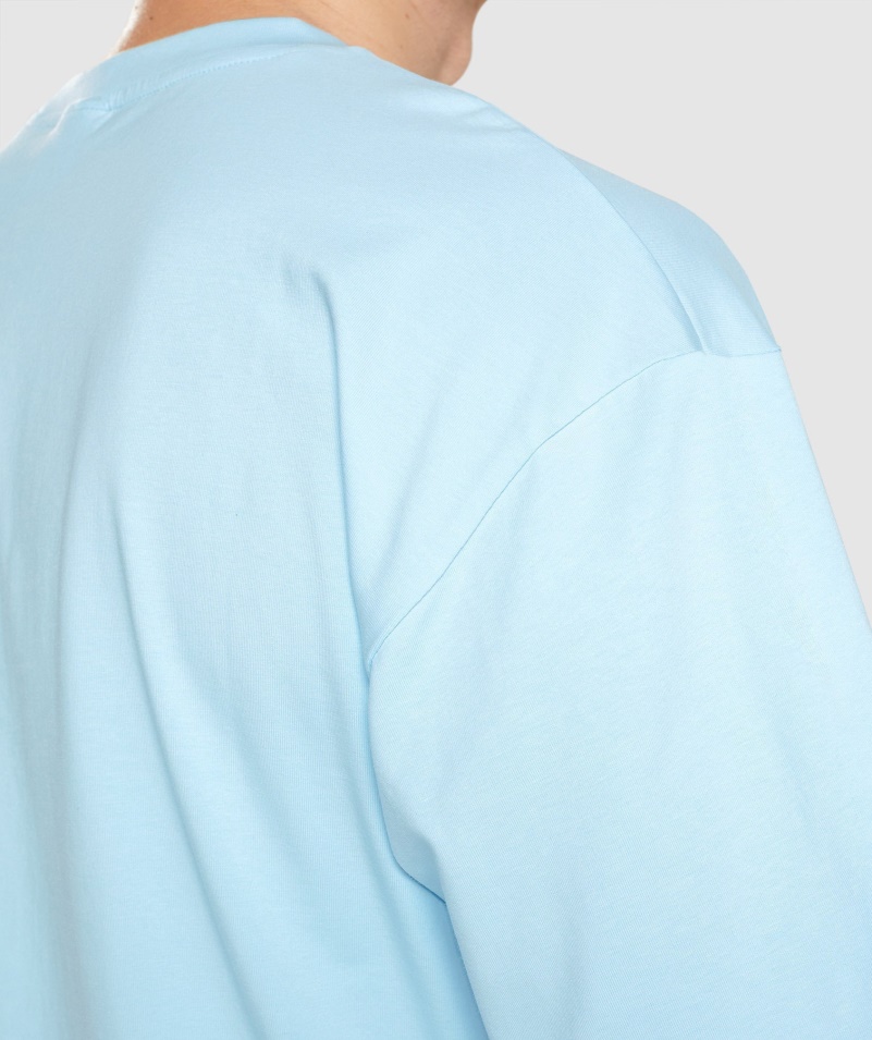 Gymshark Essential Oversized Tričko ľanové Modré