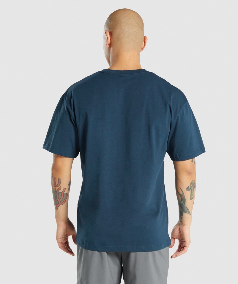 Gymshark Essential Oversized Tričko Námorníckej Farby