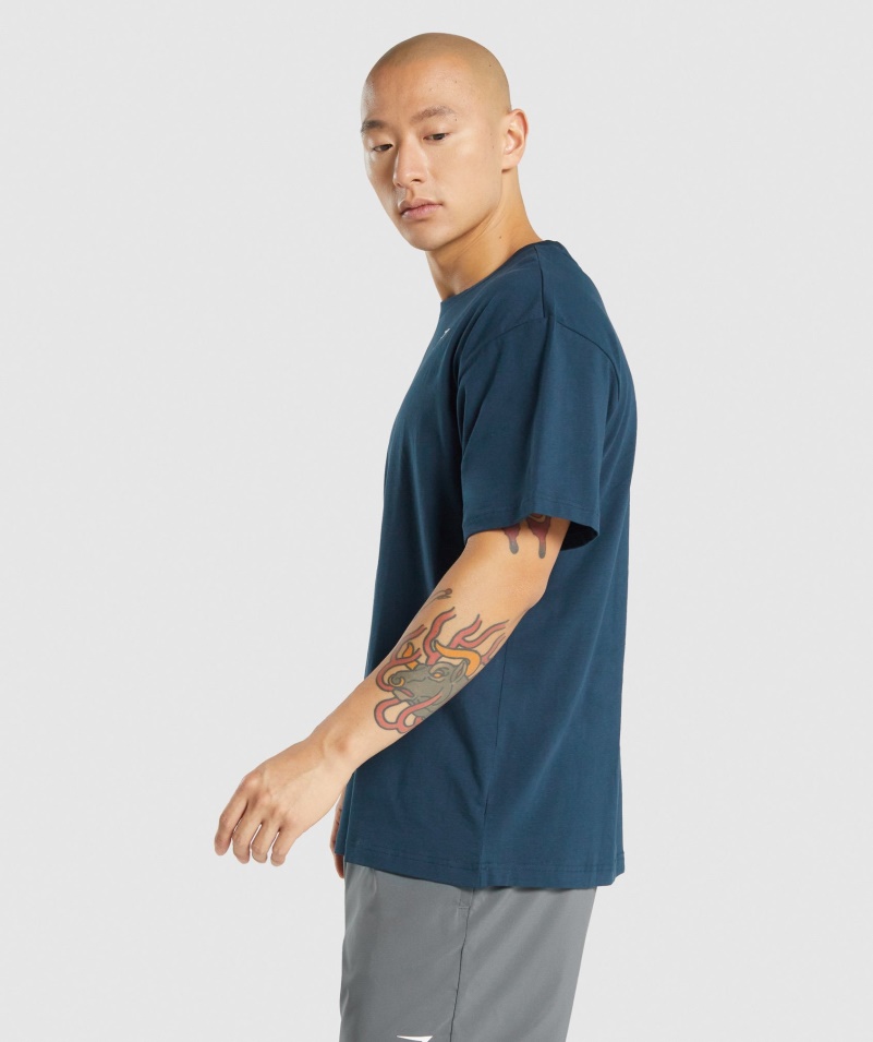 Gymshark Essential Oversized Tričko Námorníckej Farby