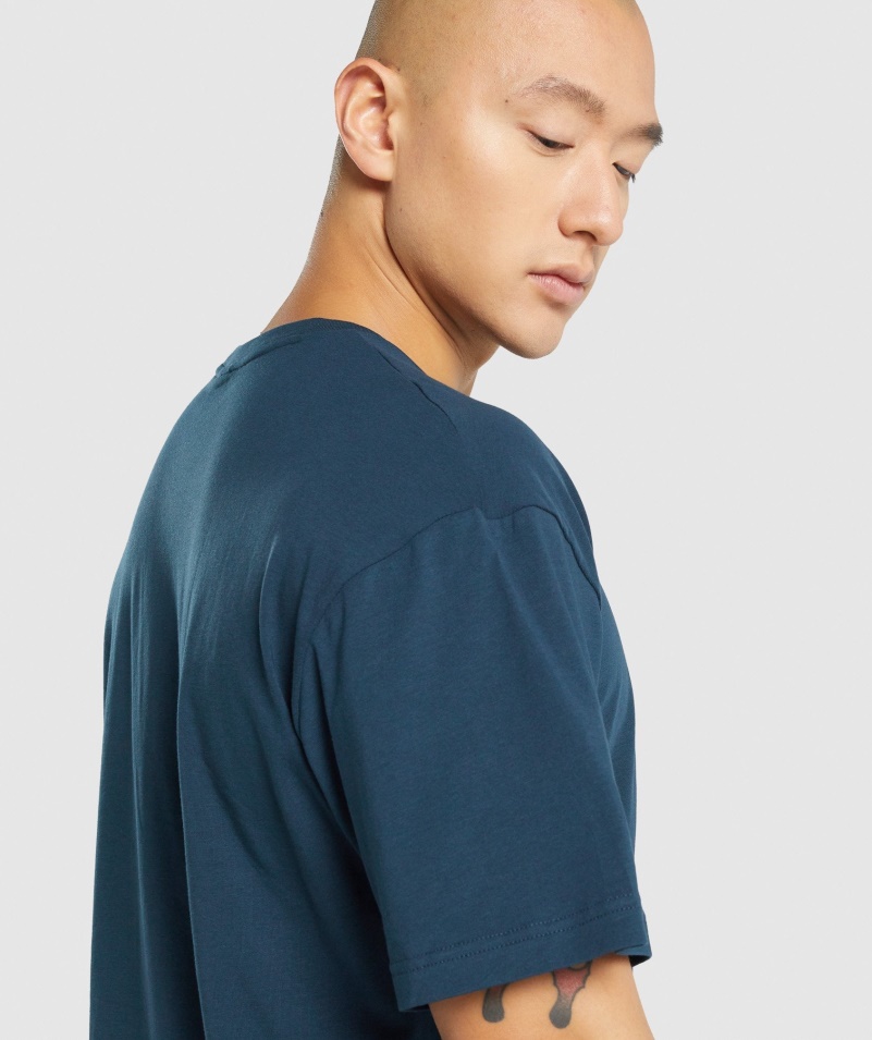 Gymshark Essential Oversized Tričko Námorníckej Farby
