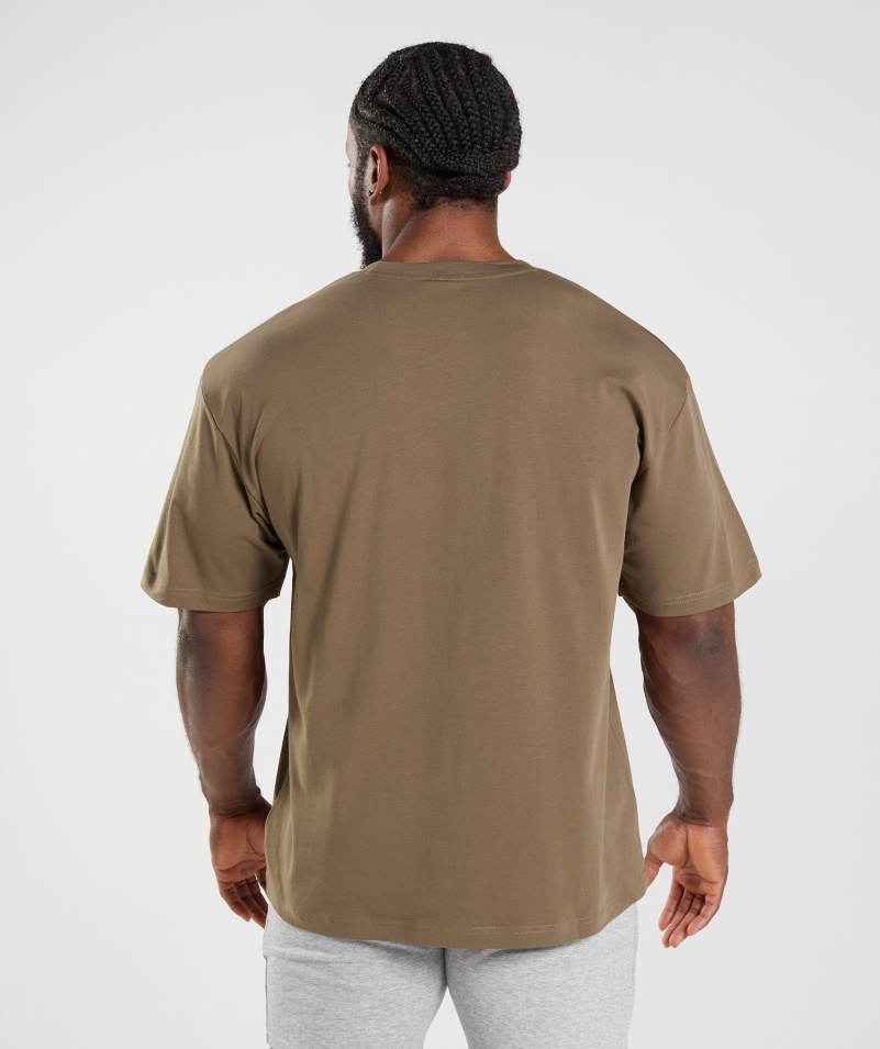 Gymshark Essential Oversized Tričko Soul Hnedé