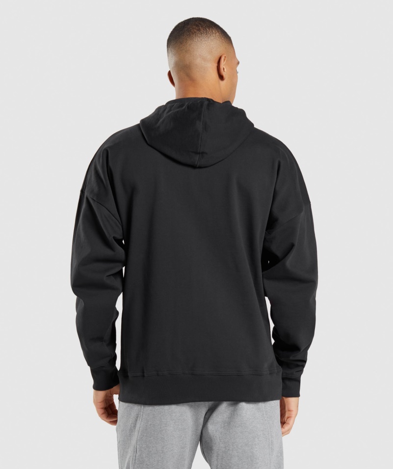 Gymshark Essential Oversized Mikina Na Zips čierna