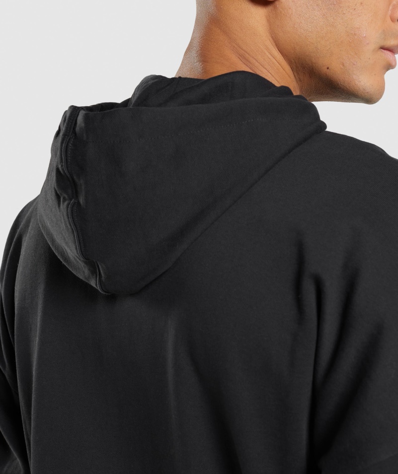 Gymshark Essential Oversized Mikina Na Zips čierna