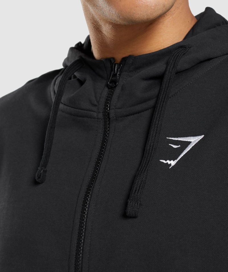 Gymshark Essential Oversized Mikina Na Zips čierna