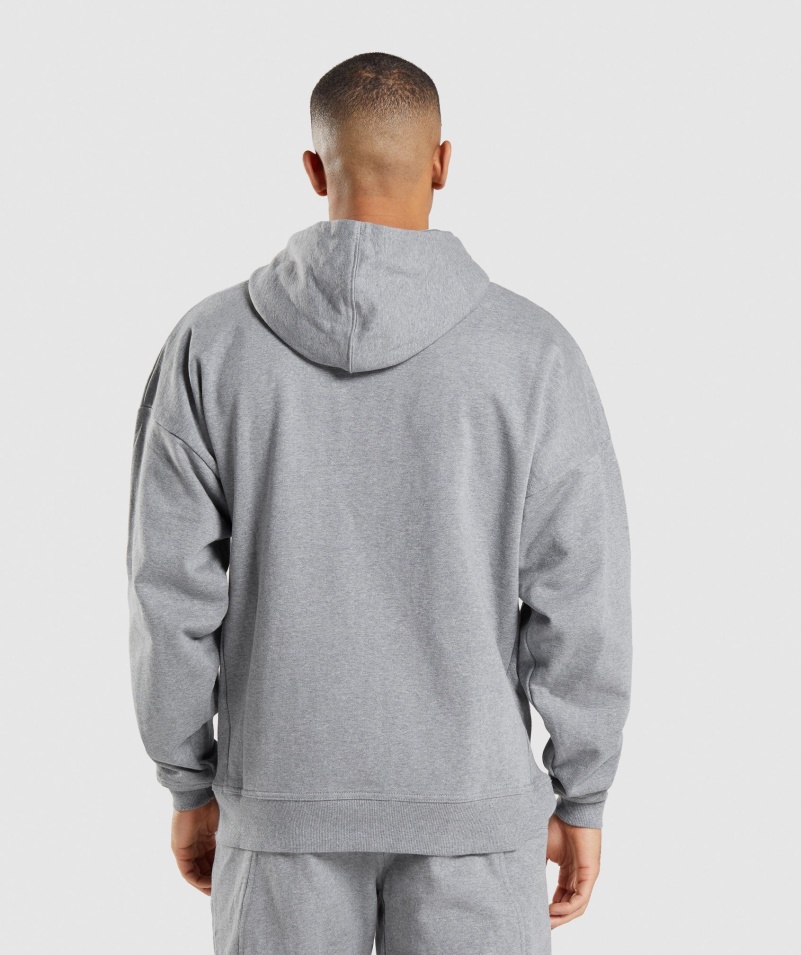 Gymshark Essential Oversized Mikina Na Zips S Kapucňou Charcoal Marl