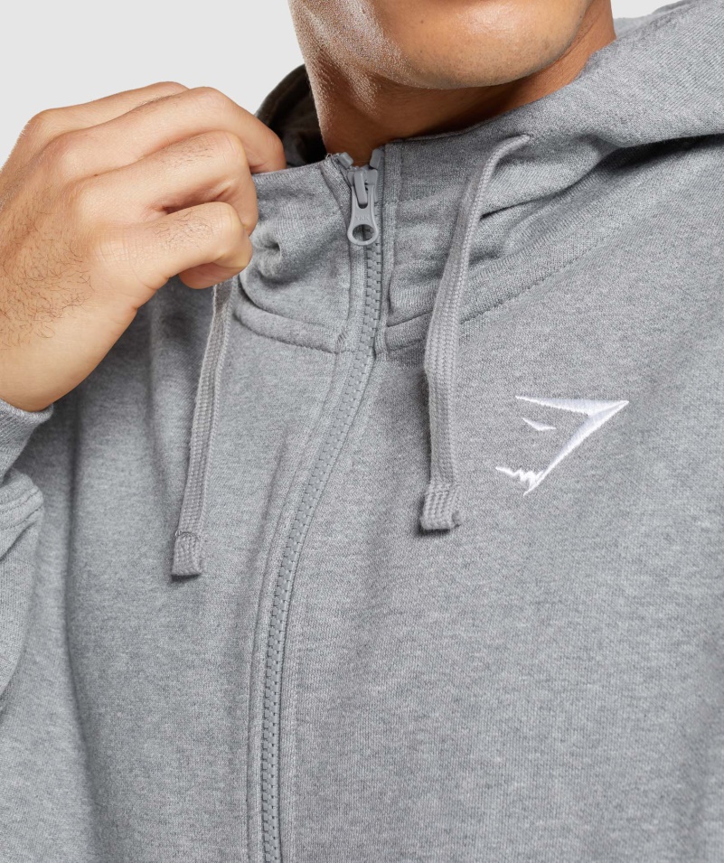 Gymshark Essential Oversized Mikina Na Zips S Kapucňou Charcoal Marl