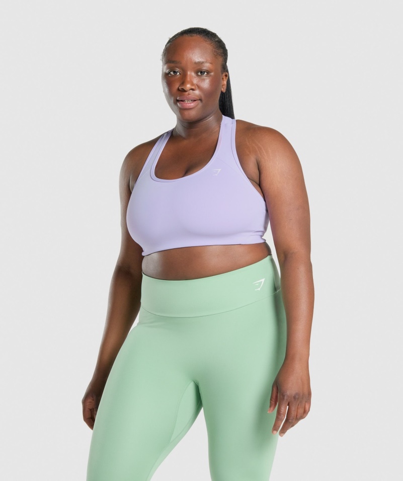 Gymshark Essential Racer Späť športová Podprsenka Svetlofialová