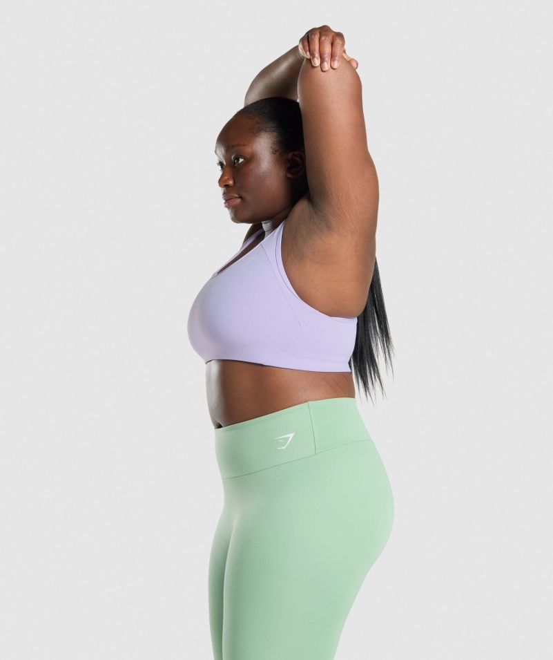 Gymshark Essential Racer Späť športová Podprsenka Svetlofialová