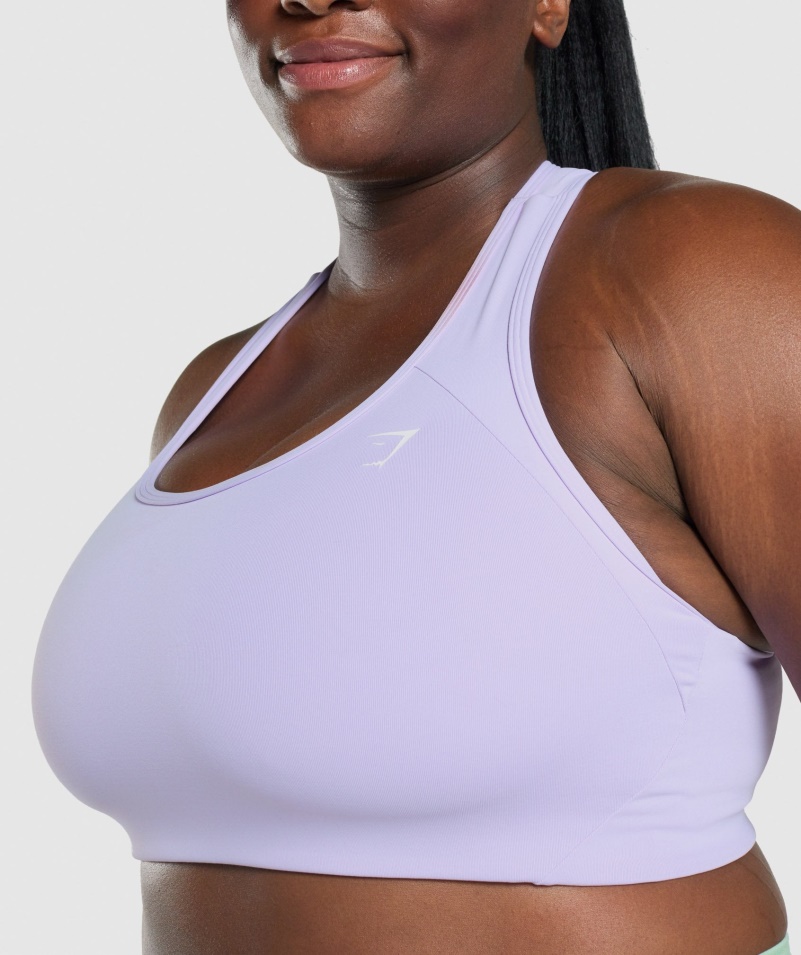 Gymshark Essential Racer Späť športová Podprsenka Svetlofialová