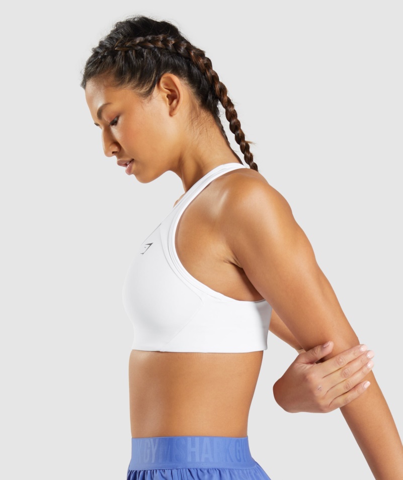 Gymshark Essential Racer Späť športová Podprsenka Biela