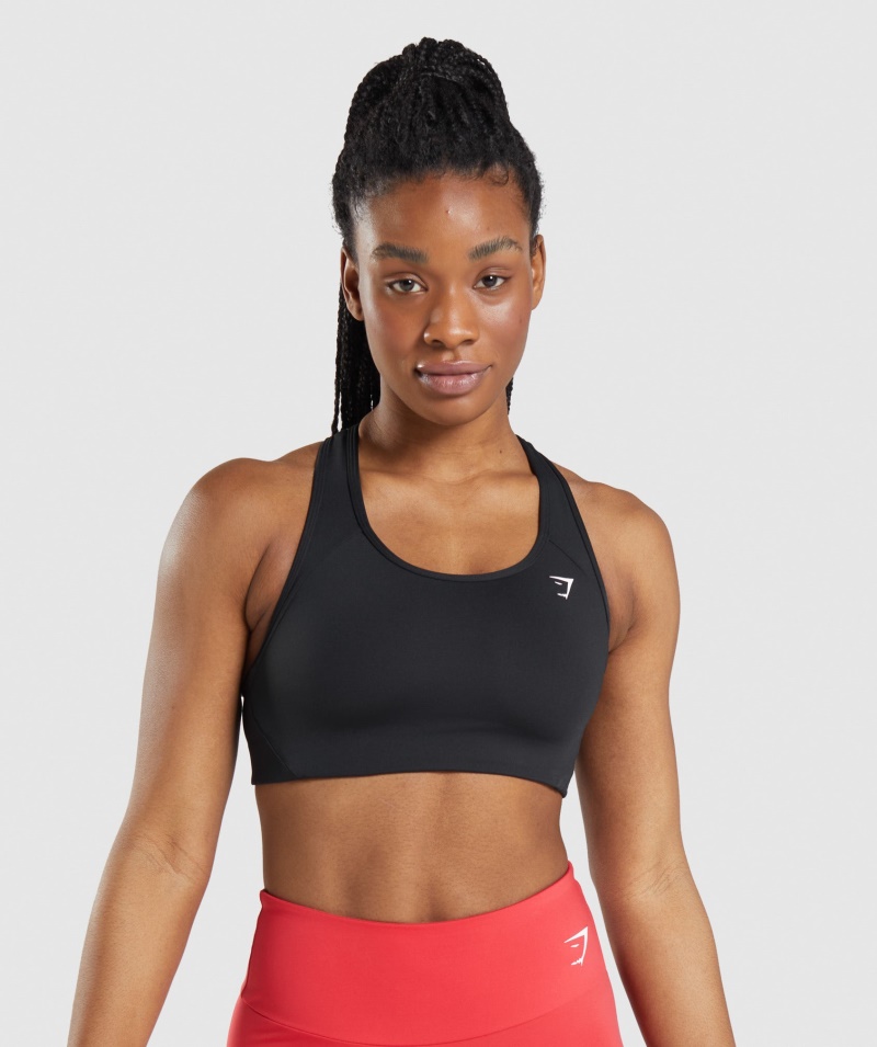 Gymshark Essential Racer Zadná športová Podprsenka Dámska čierna