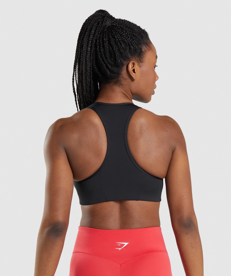 Gymshark Essential Racer Zadná športová Podprsenka Dámska čierna