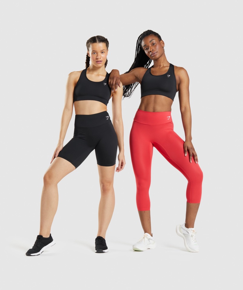Gymshark Essential Racer Zadná športová Podprsenka Dámska čierna