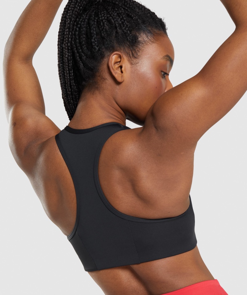 Gymshark Essential Racer Zadná športová Podprsenka Dámska čierna