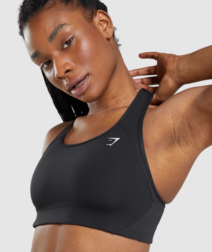 Gymshark Essential Racer Zadná športová Podprsenka Dámska čierna