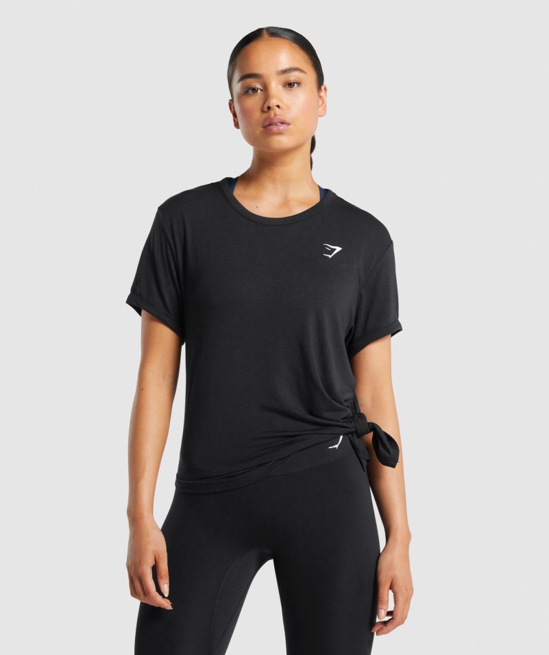 Gymshark Základné Tričko Dámske čierne