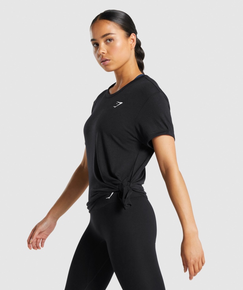 Gymshark Základné Tričko Dámske čierne