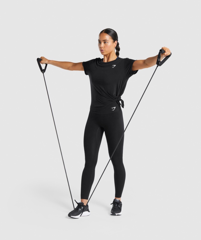 Gymshark Základné Tričko Dámske čierne